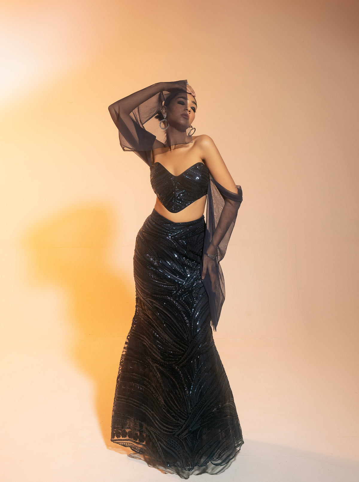 Model in elegant Lea cocktail dress — shop cocktail party outfits for women India