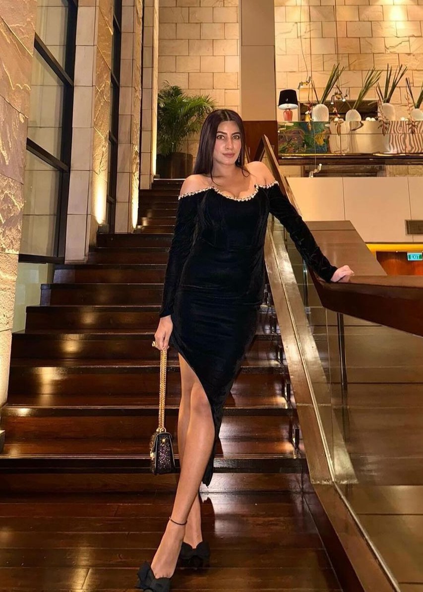 Adele Black Velvet Corset Rhinestone Dress with luxurious velvet fabric and sparkling rhinestone details.