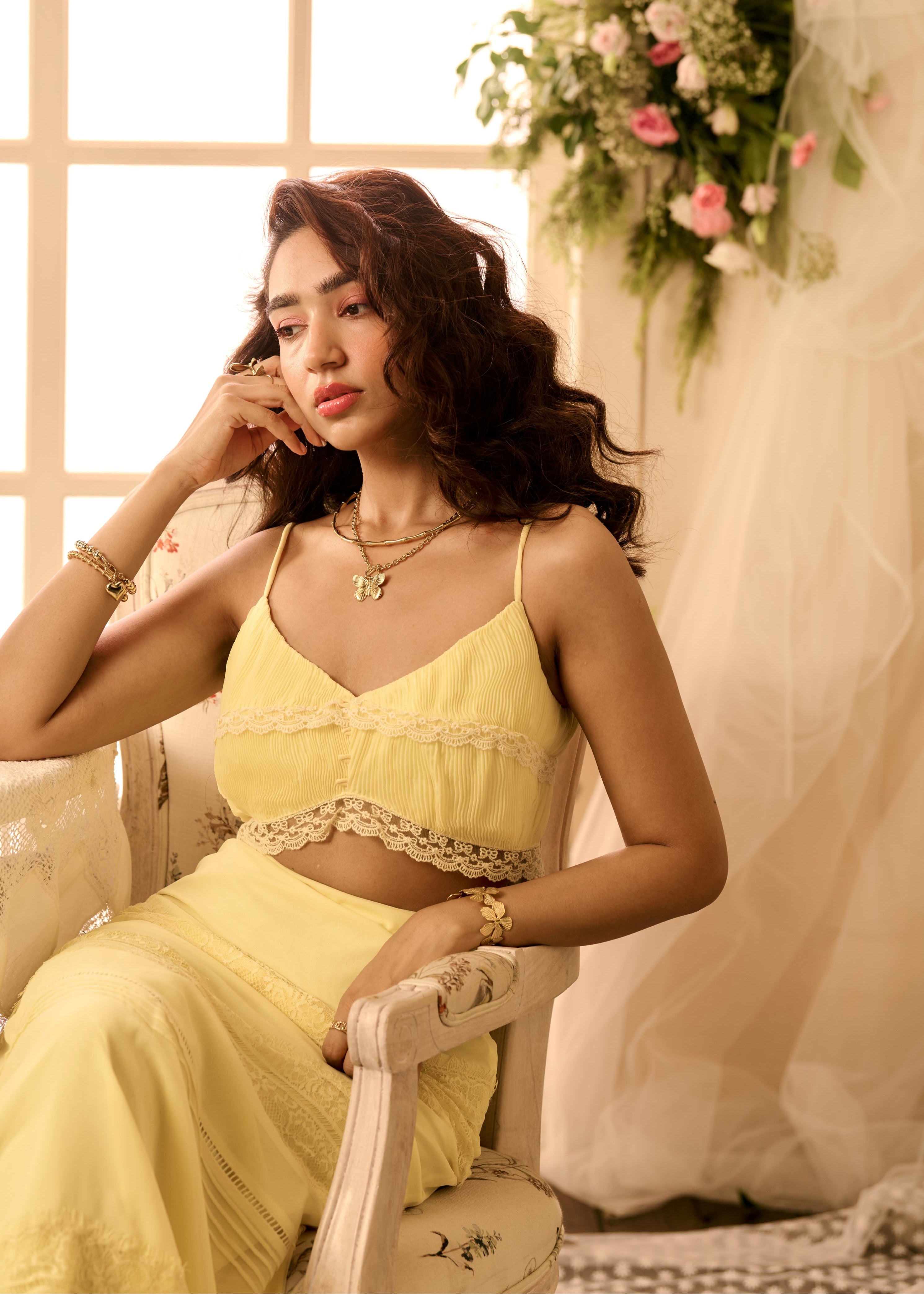 Darcy Butter Yellow Georgette Coord Set
