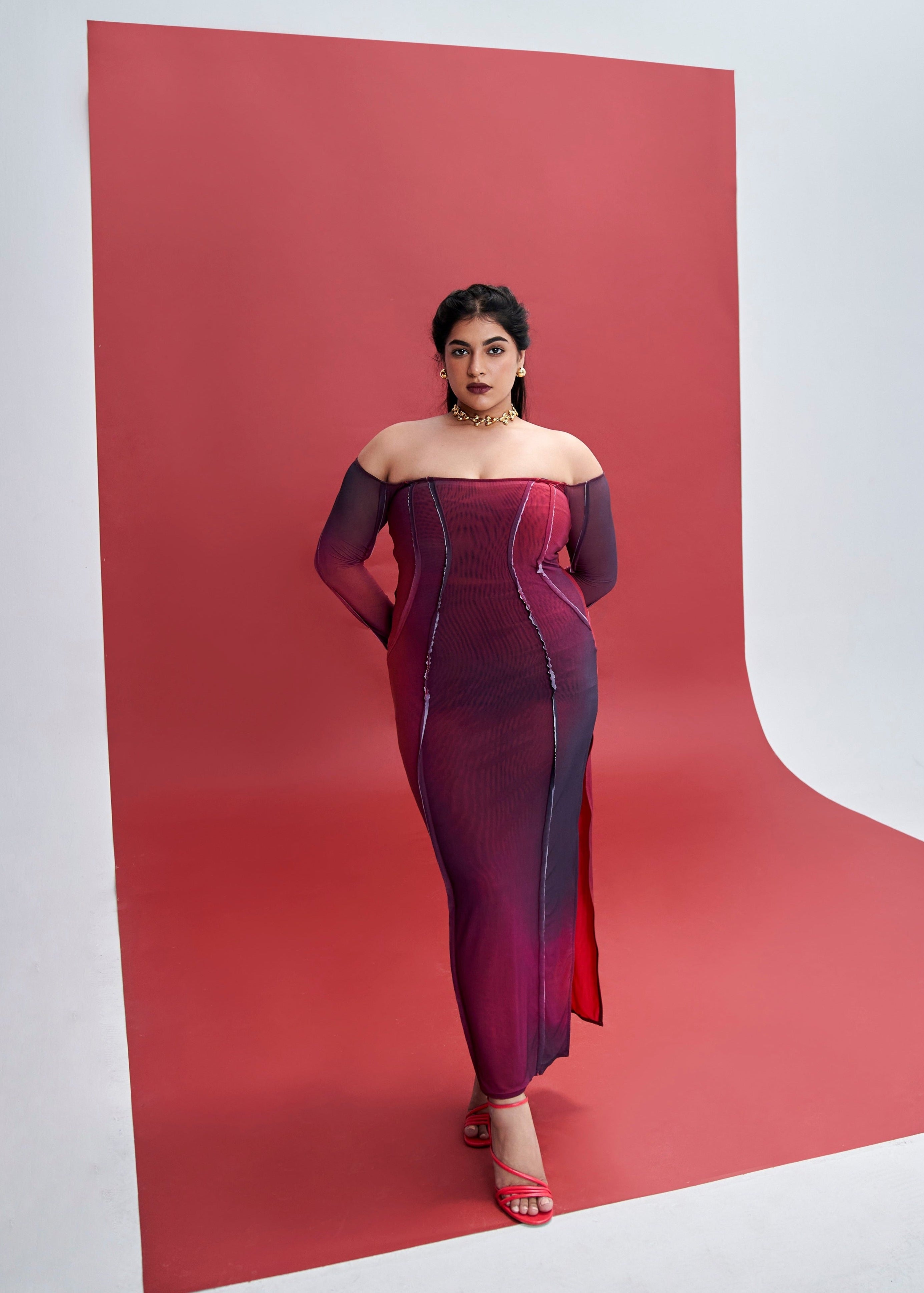 distressed off the shoulder dress Mesh Off Shoulder Maxi Dress – Lea Clothing Co