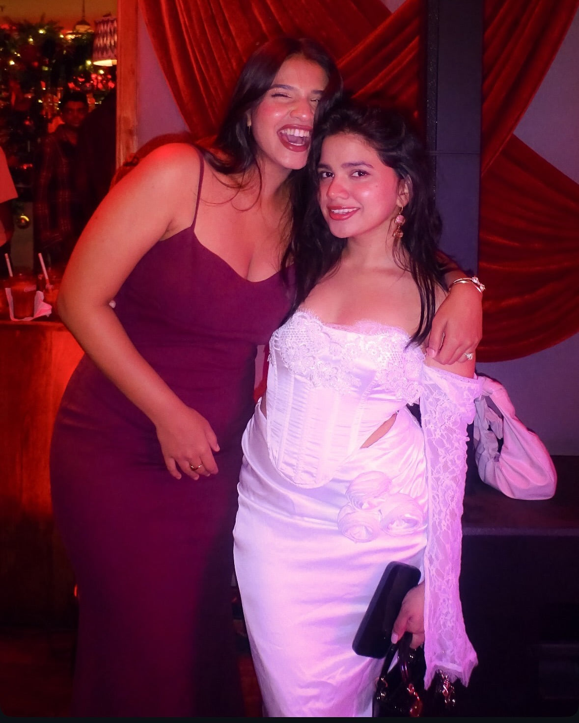 Cataleya White Satin Draped Skirt