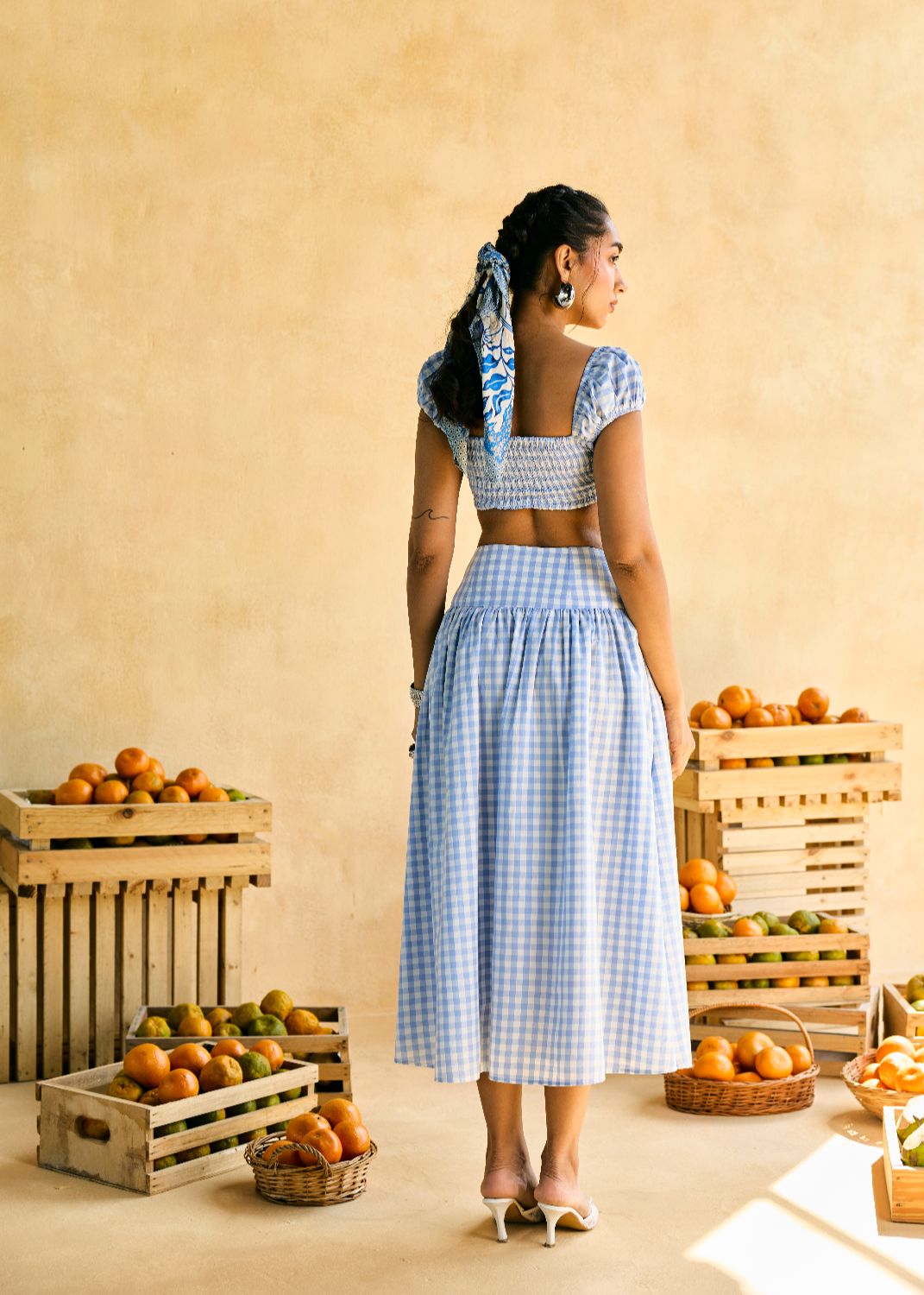 Blueberry Gingham Crop Top