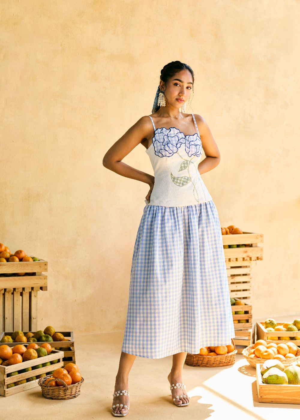 Aasmaani Picnic Embroidered Camisole Top