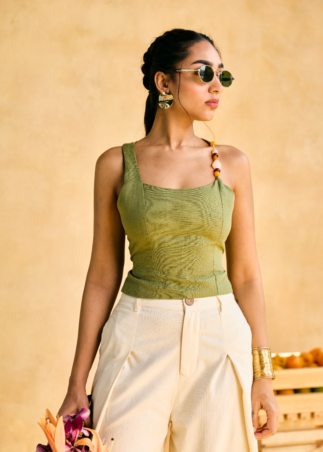 Aamras One-Shoulder Embellished Top