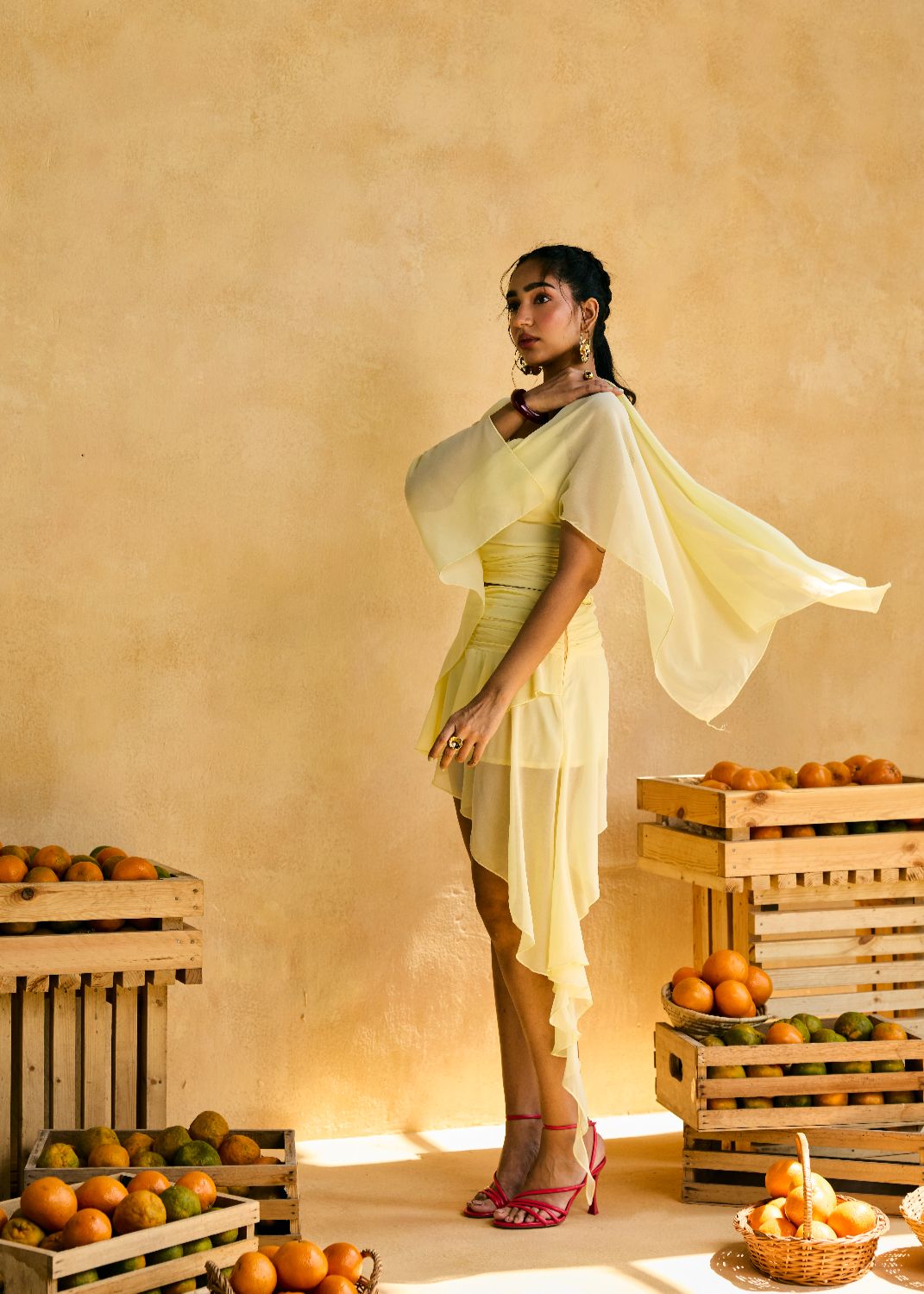 Lemon Sunveil Cascade Skirt