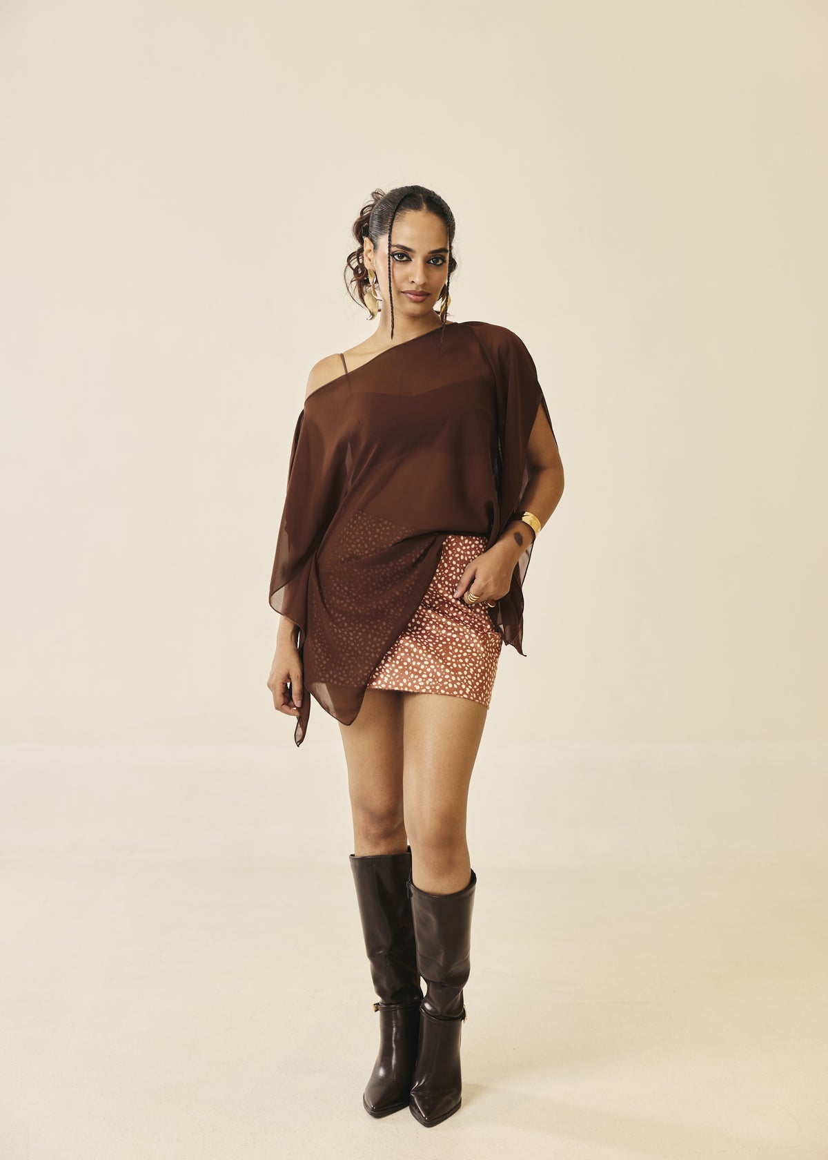 Seraphina Deer Print Pony Hair Mini Skirt