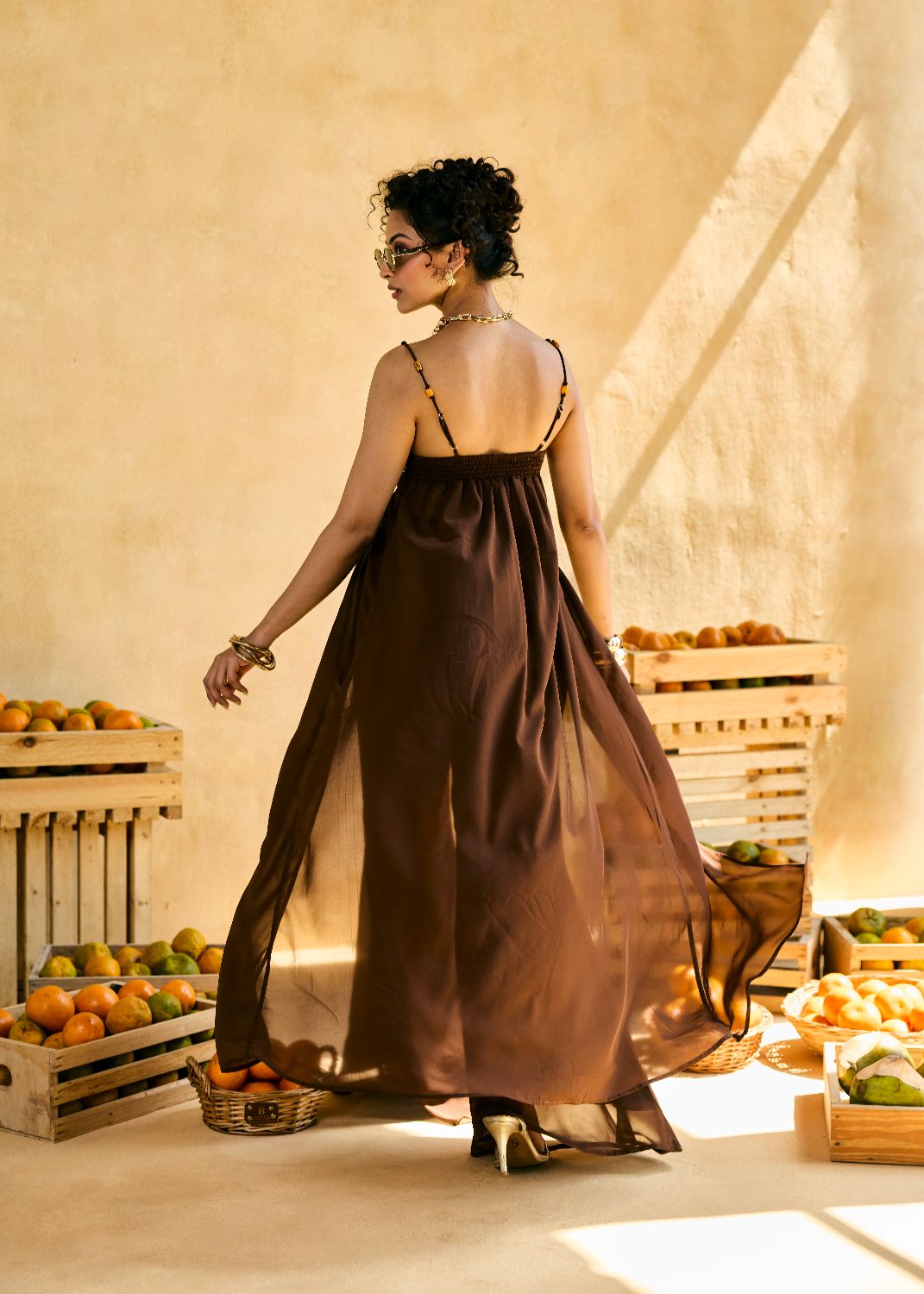 Juhi Cocoa Wide-Leg Trousers