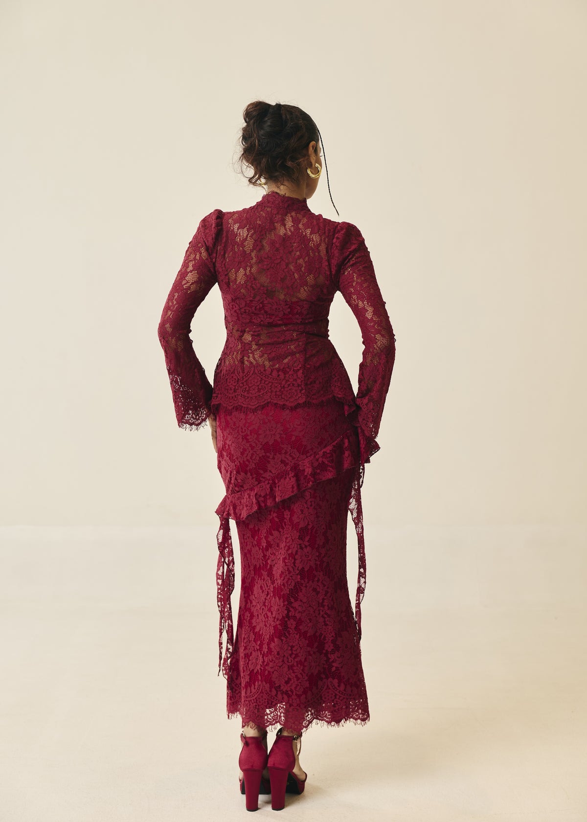 Santorini Burgundy Lace Top