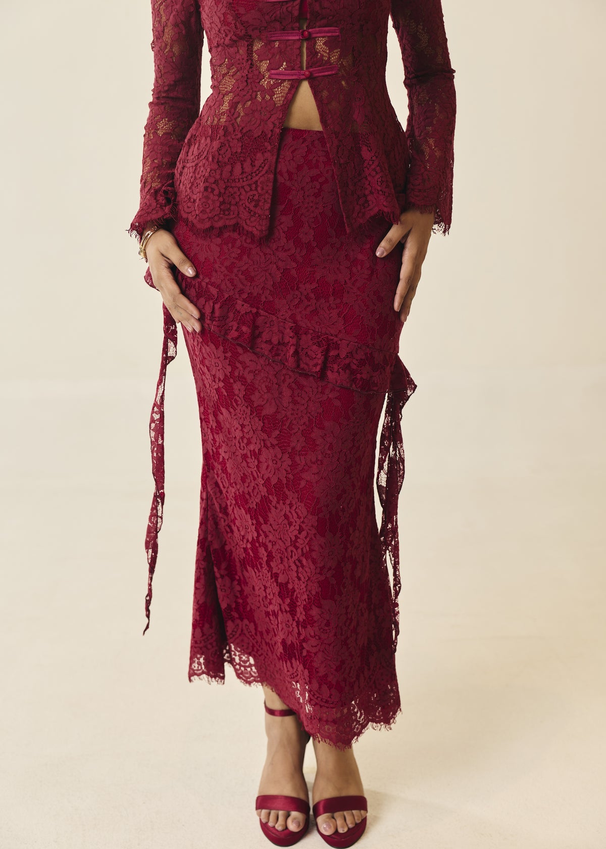 Santorini Burgundy Lace Top