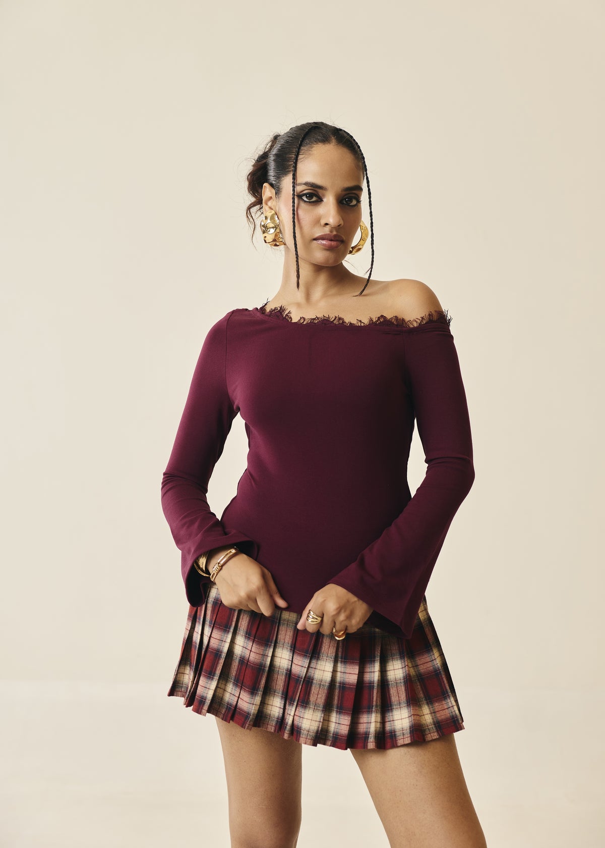 Rowen Plaid Pleated Mini Skort