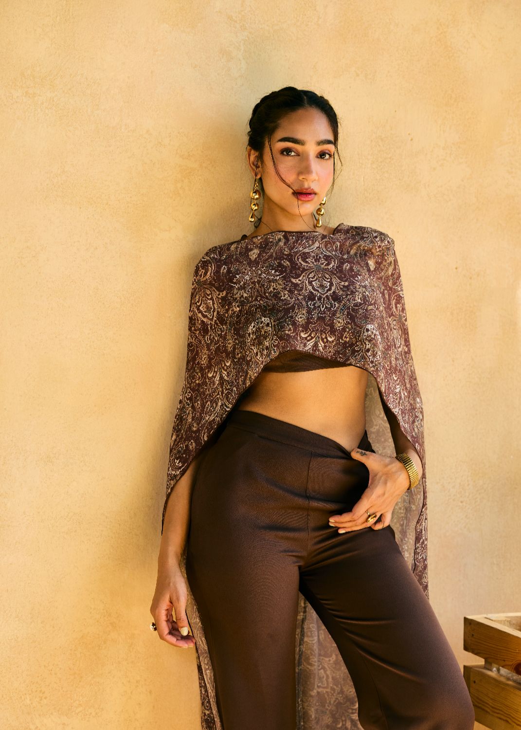 Sunehri Safari Cape and Bralette