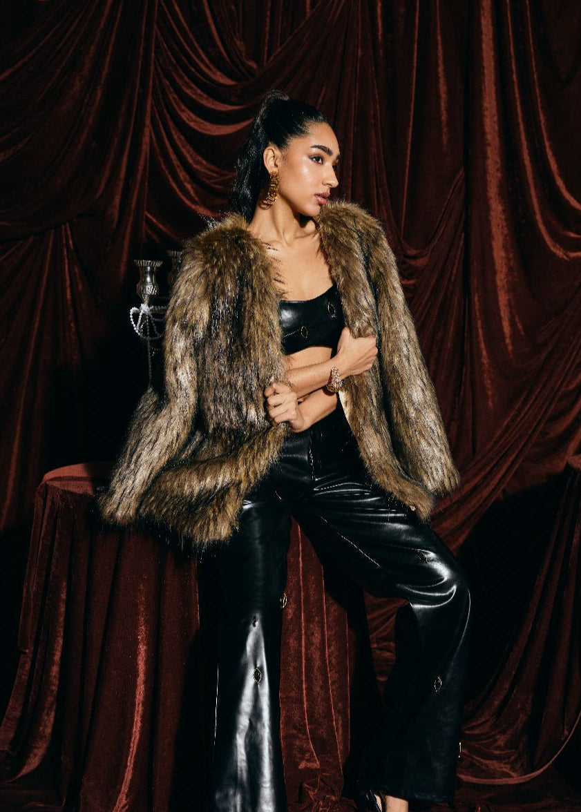 Gabriela Noir Leather Top