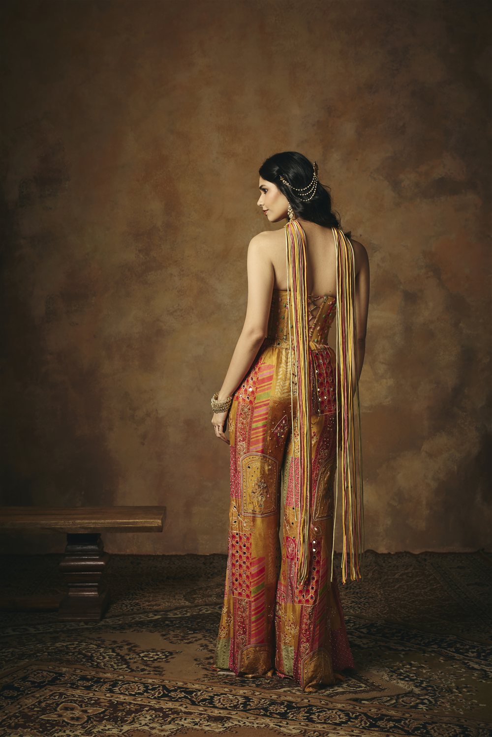 Vasumati Yellow Hand Embroidered Corset Blouse