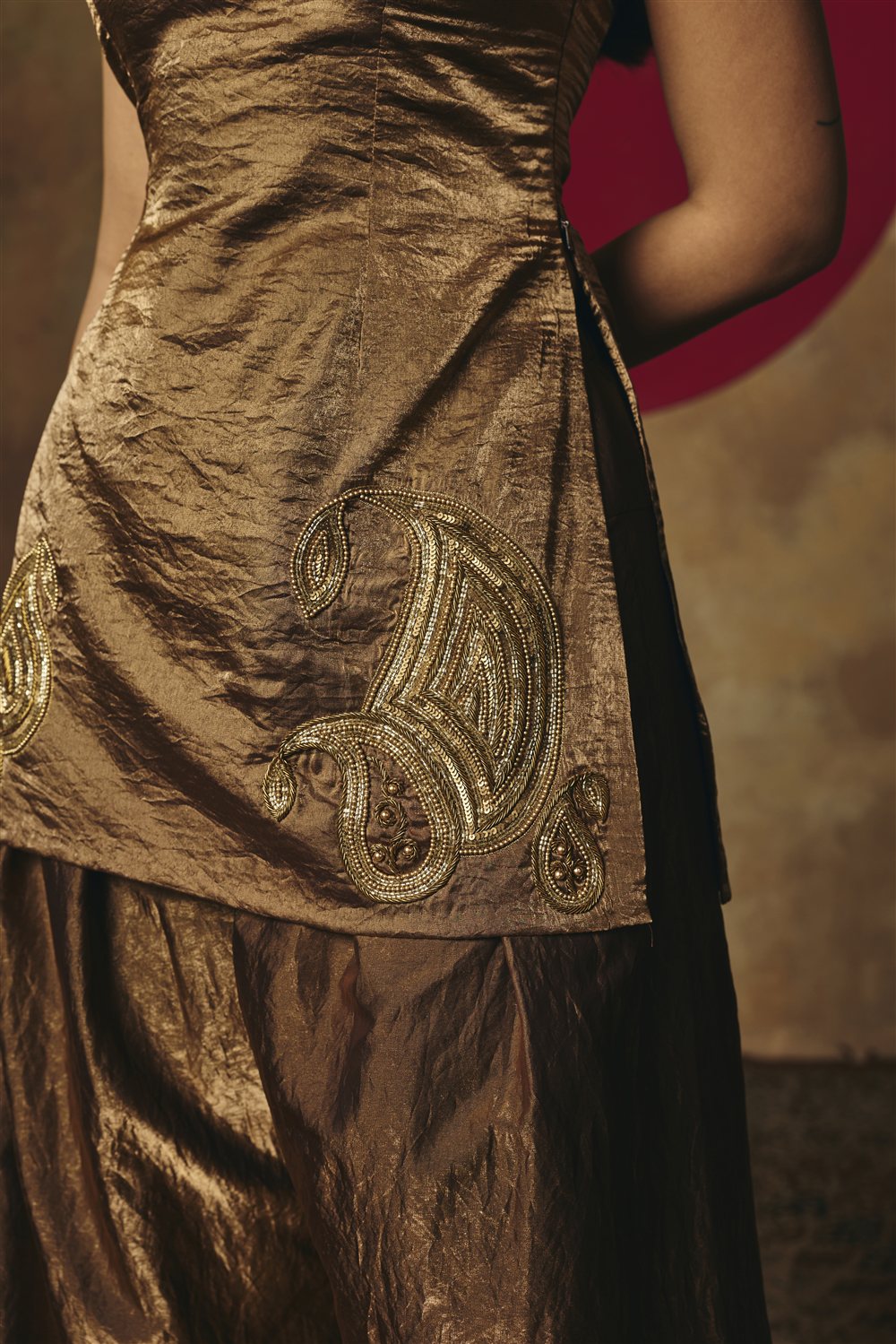 Pallavi Bronze Embroidered Salwar Suit Set with Contrast Dupatta