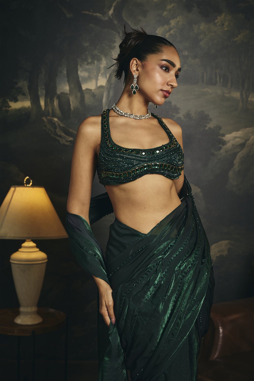 Kadambari Emerald Green Hand Embroidered Blouse
