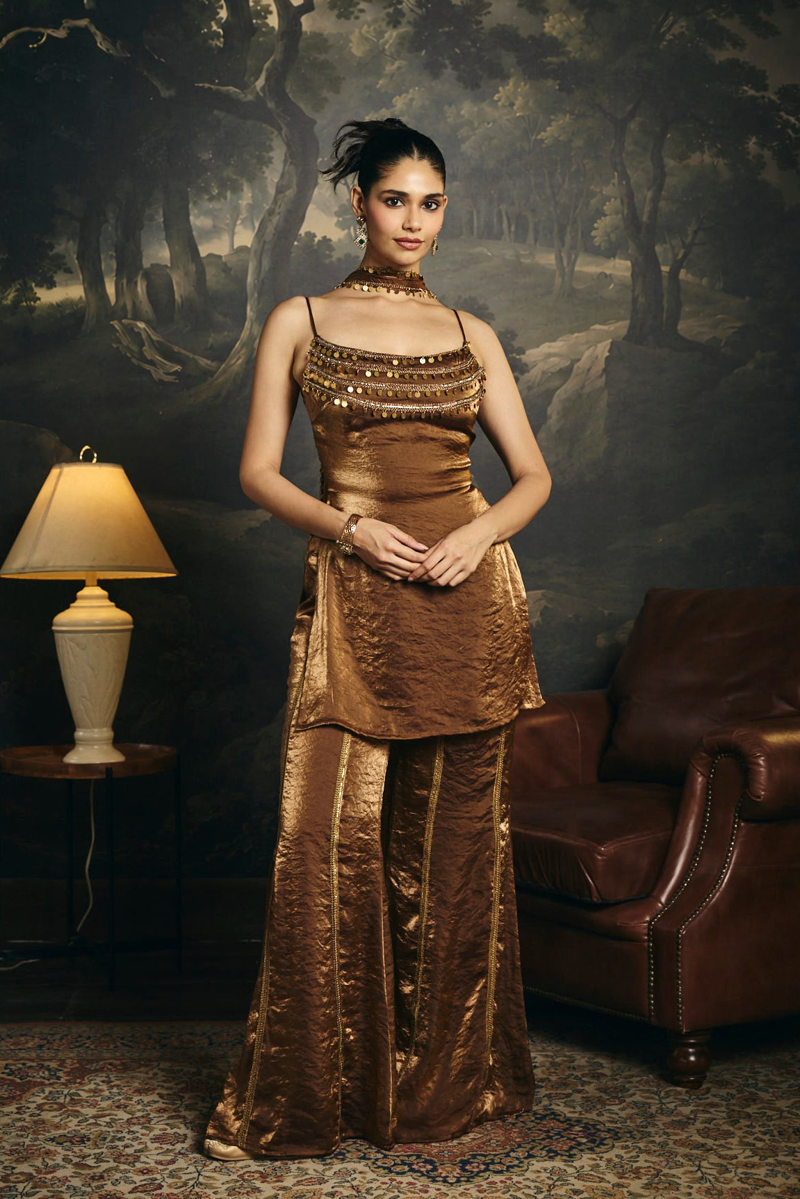 Olivia Bronze Y2K Sharara Set