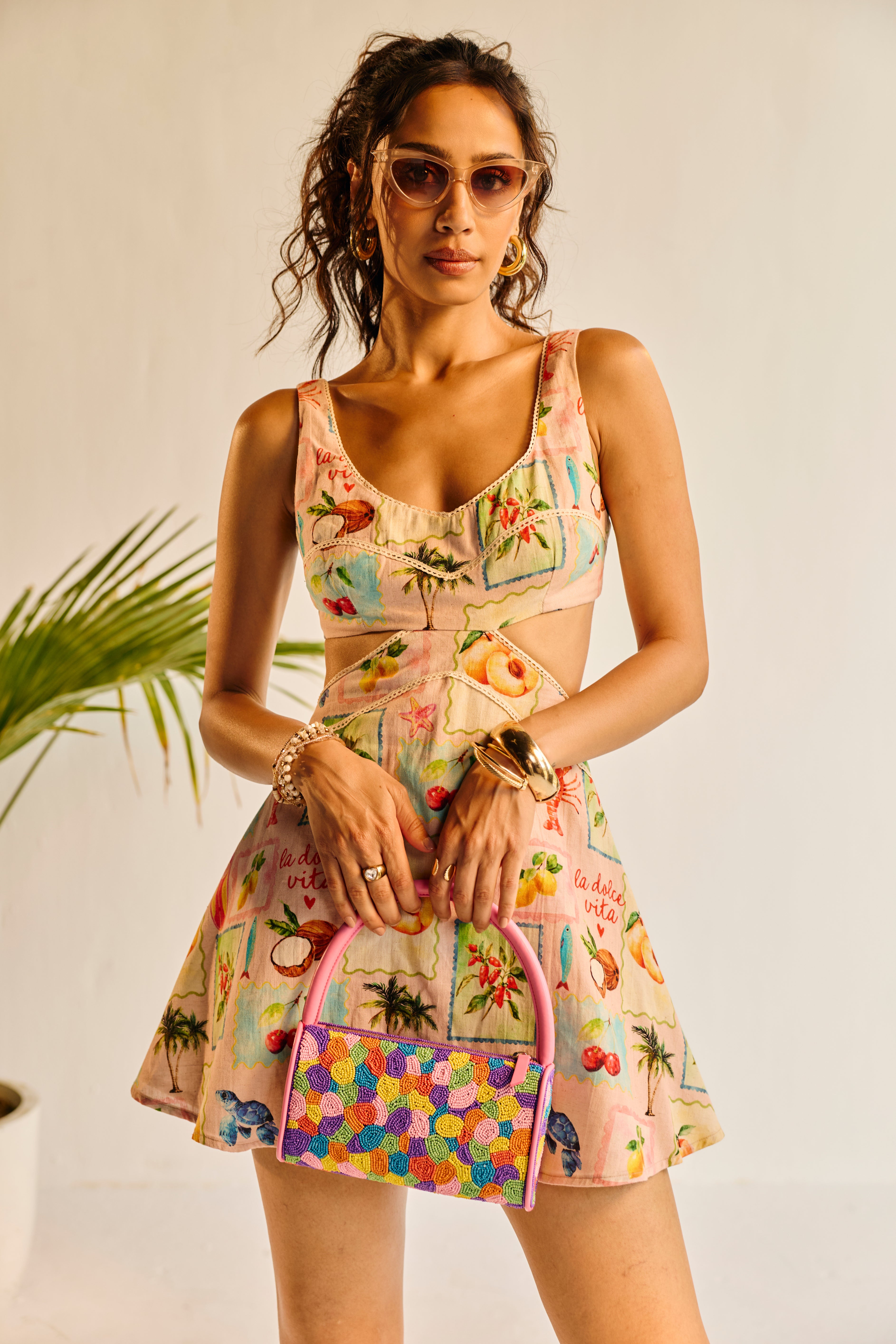 Peach Sprtiz Cut-out Dress