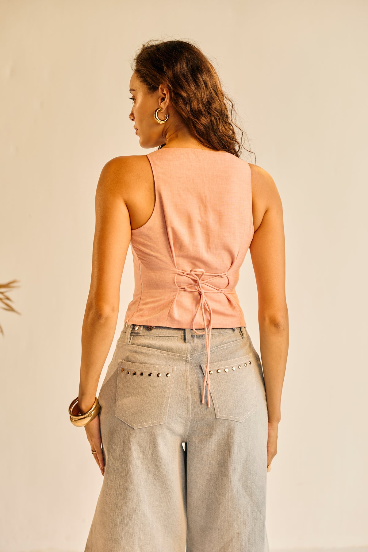 Aamras Pink One Shoulder Embellished Top