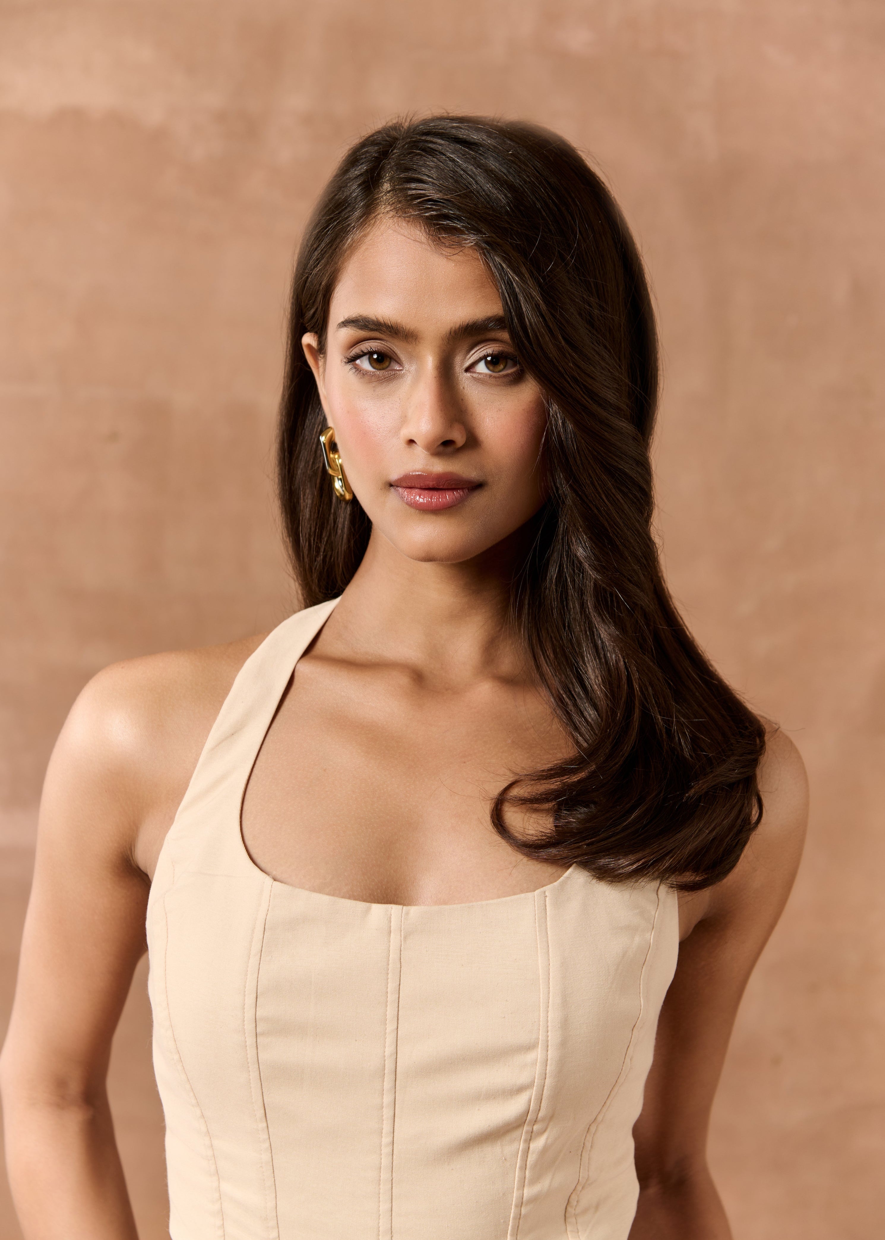 Lorelai Beige Halter Neck Top CL