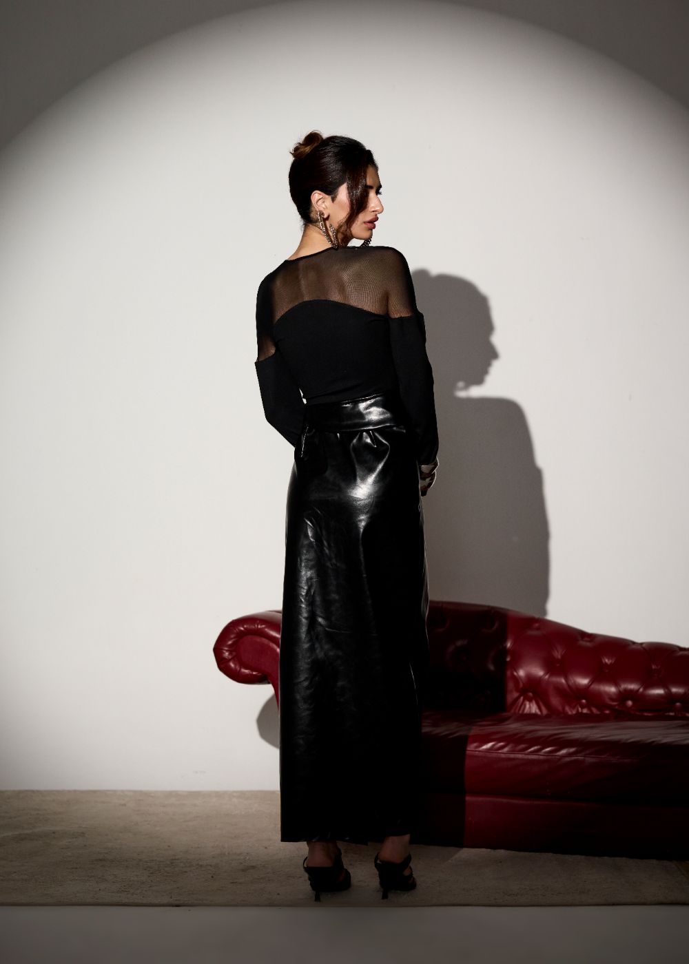 Kylina Black Mesh Insert Top