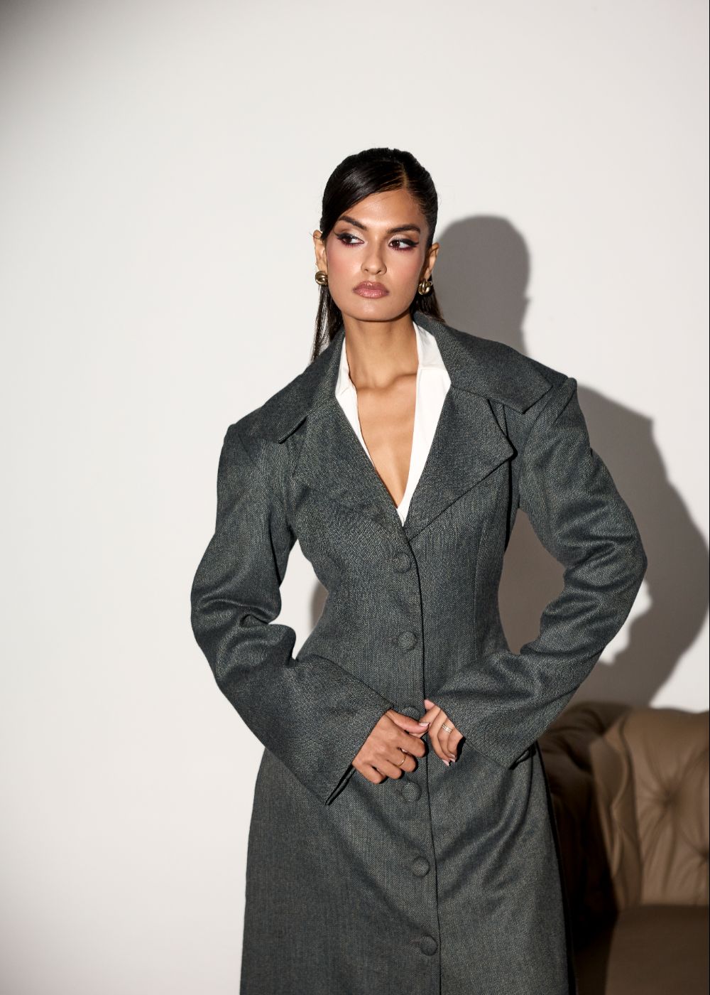 Scottsie White Tie Detail Structured Shirt