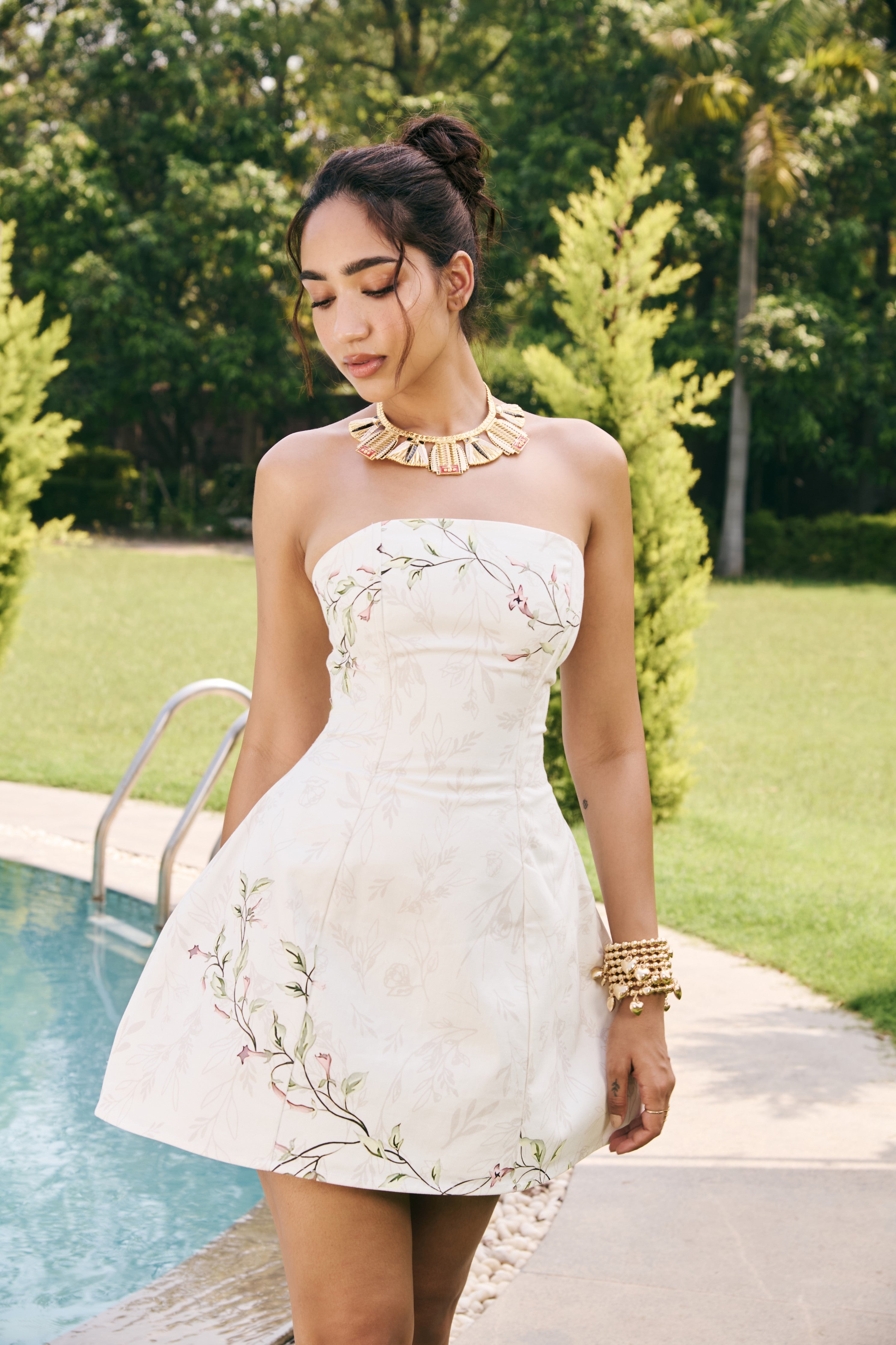 Yva Structured White Tube Dress