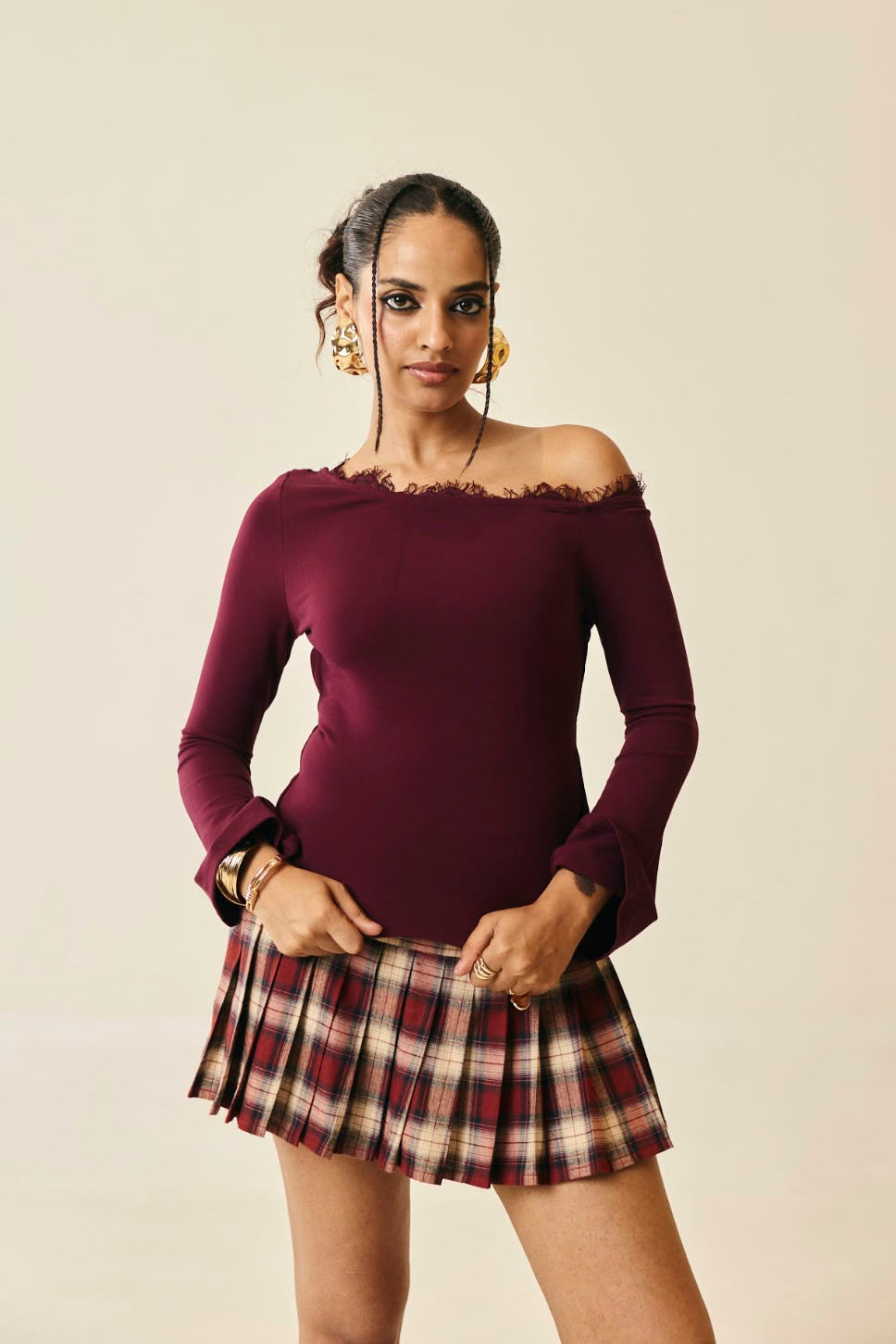 Rowen Plaid Pleated Mini Skort