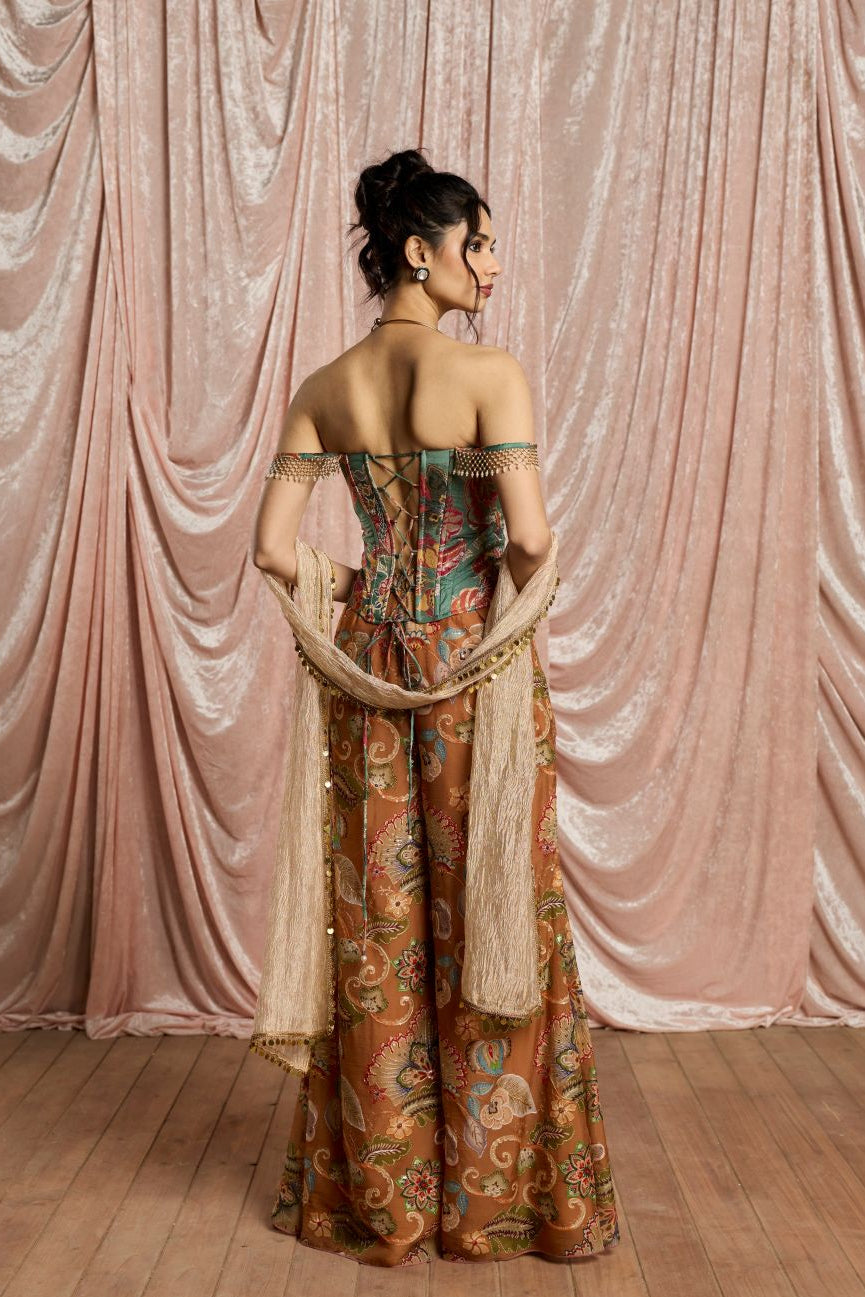 Mehrab Floral Corset & Sharara Set