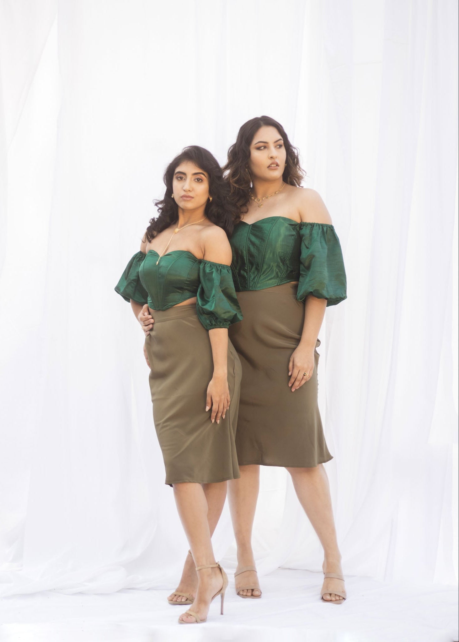 Loretta Emerald Silk Corset Top