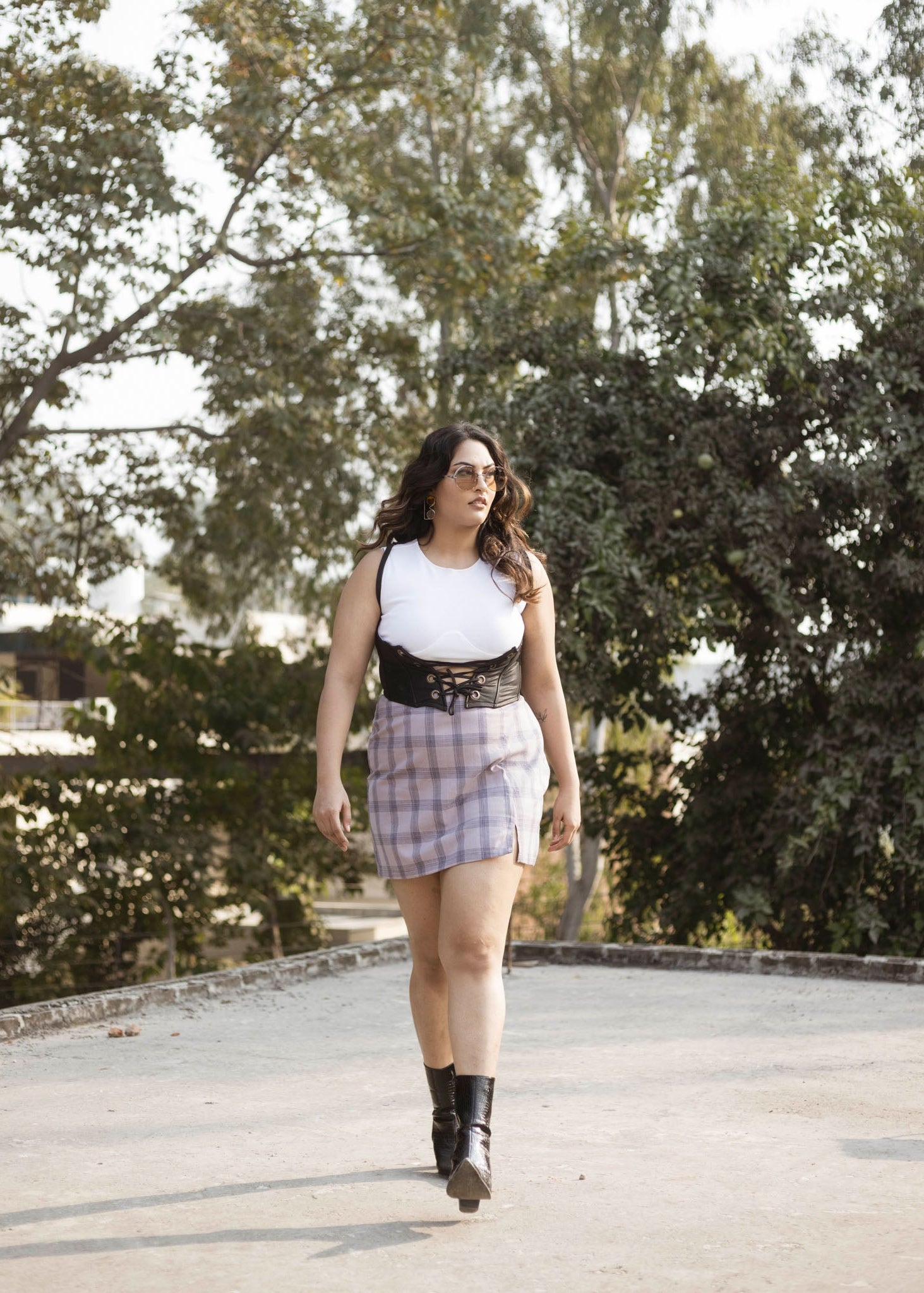 Pacey Pink Plaid A-Line Mini Skirt - Lea Clothing Co.