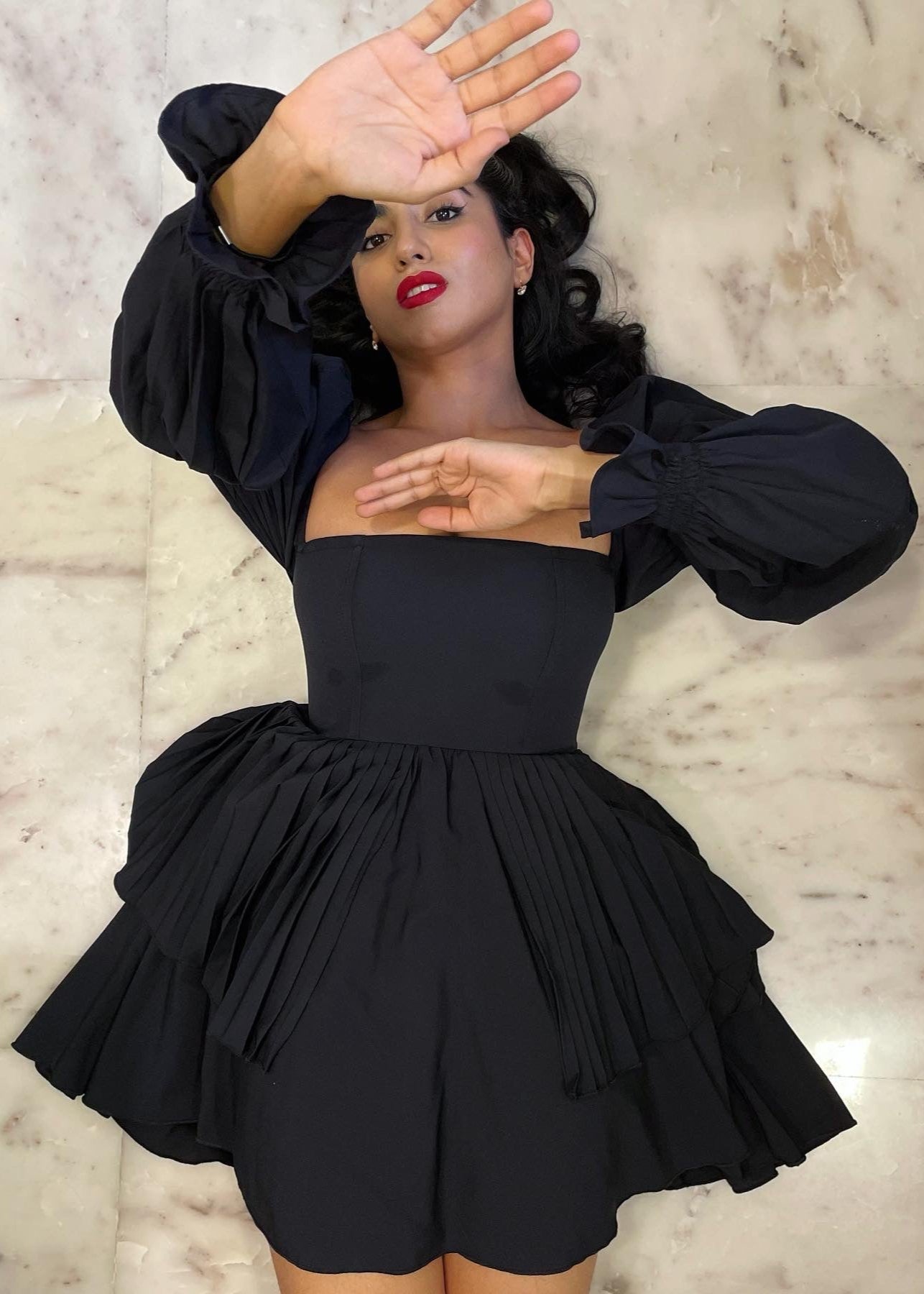 Black mini dress