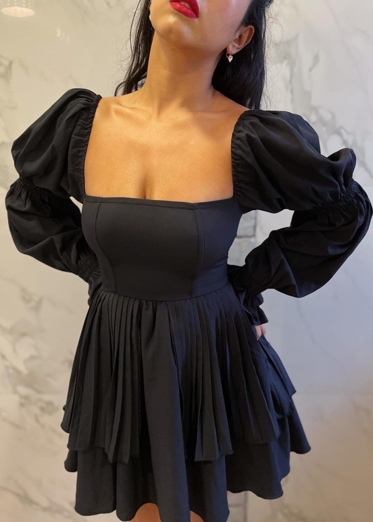 Black mini dress