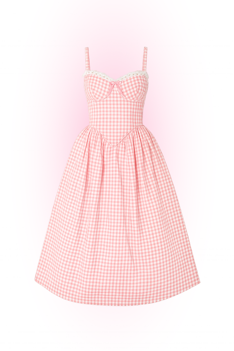 Alaya Pink and White Midi Corset Dress – Lea Clothing Co