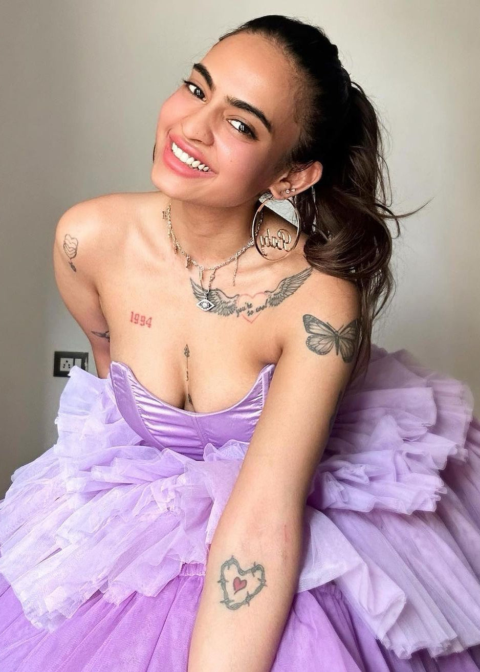 Enchanting Belle Lavender Ombre Ruffle Tulle Corset Dress with a Dreamy Gradient