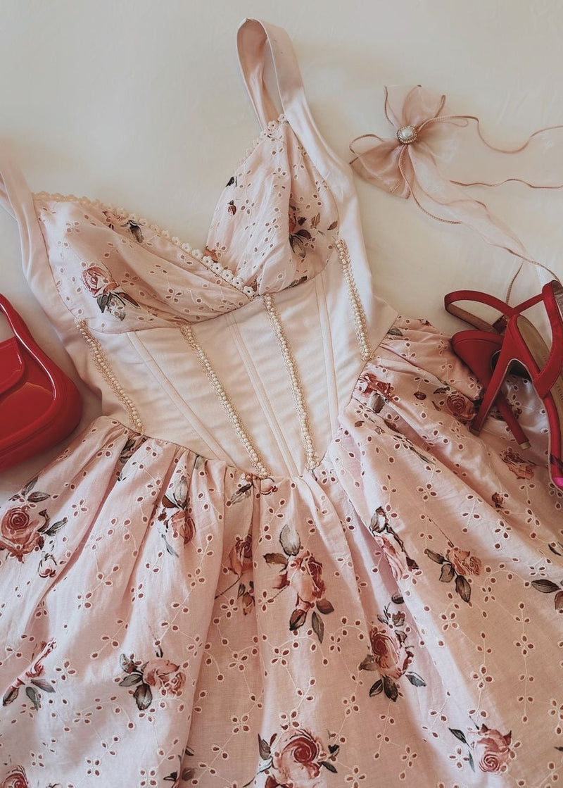 Felicia Baby Pink Corset Puff Mini Dress CL Lea Clothing Co. Felicia Baby Pink Corset Puff Mini Dress CL Lea Clothing Co.