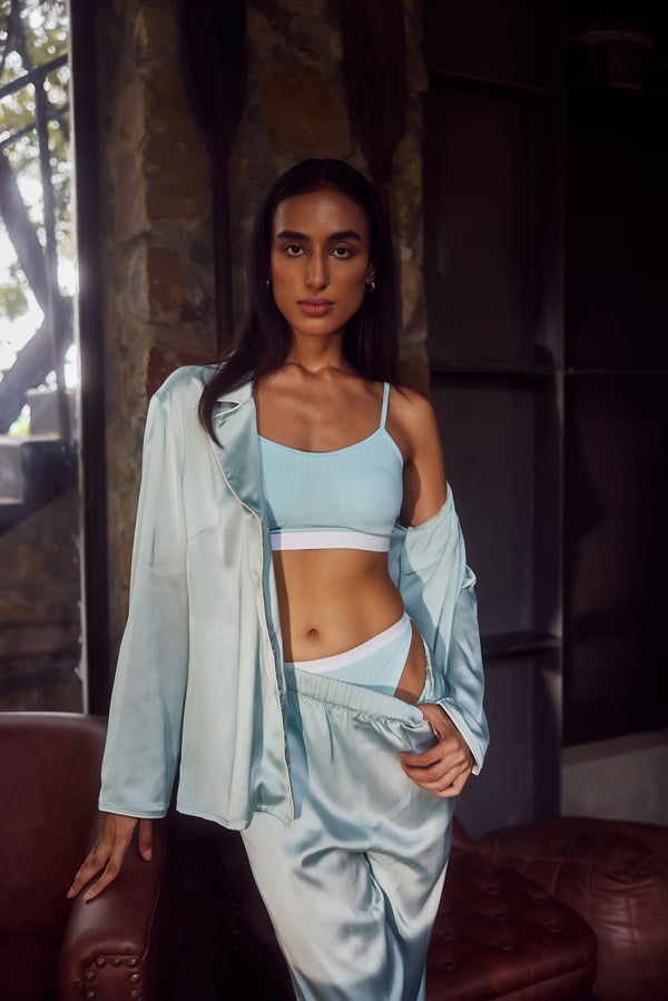 Buy Our Jean Baby Blue Unlined Bralette Set