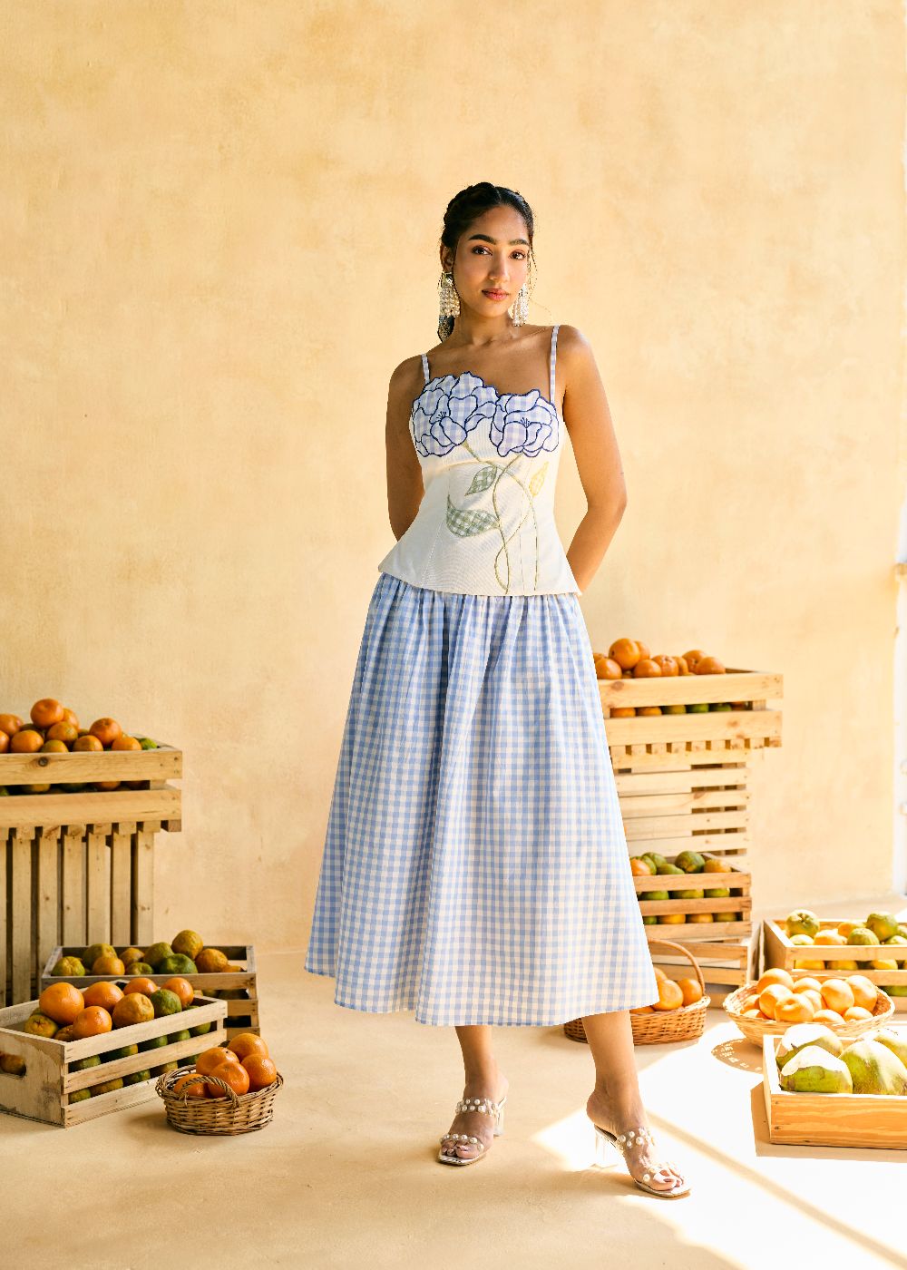 Aasmaani Picnic Embroidered Camisole Top