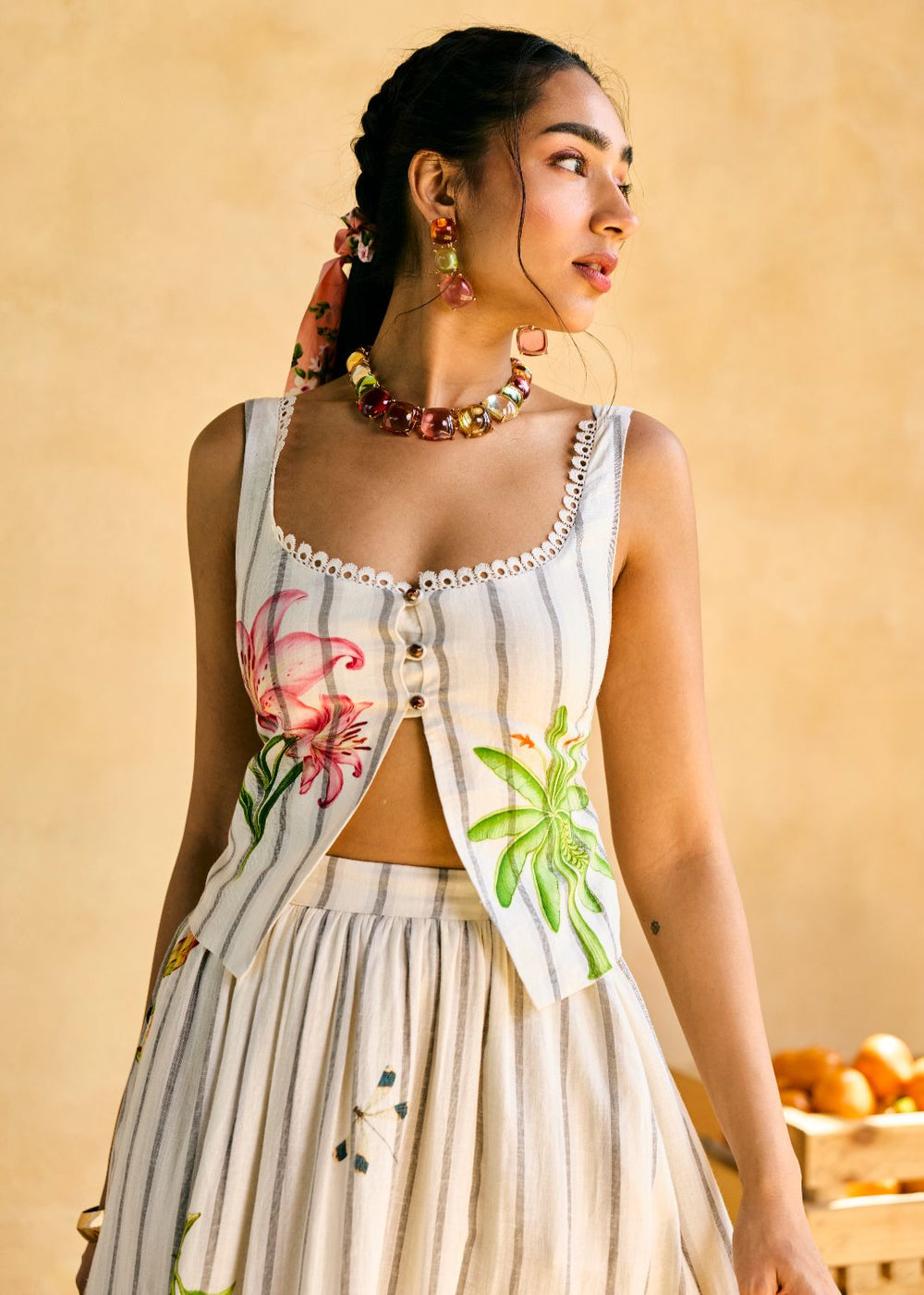 Garden Vest Striped Top