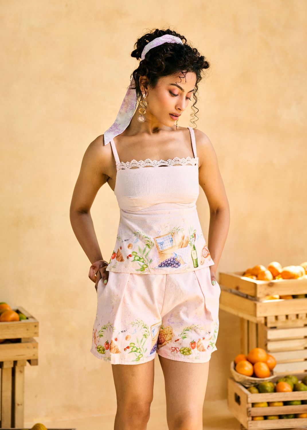 Phal Bagh Picnic Print Top