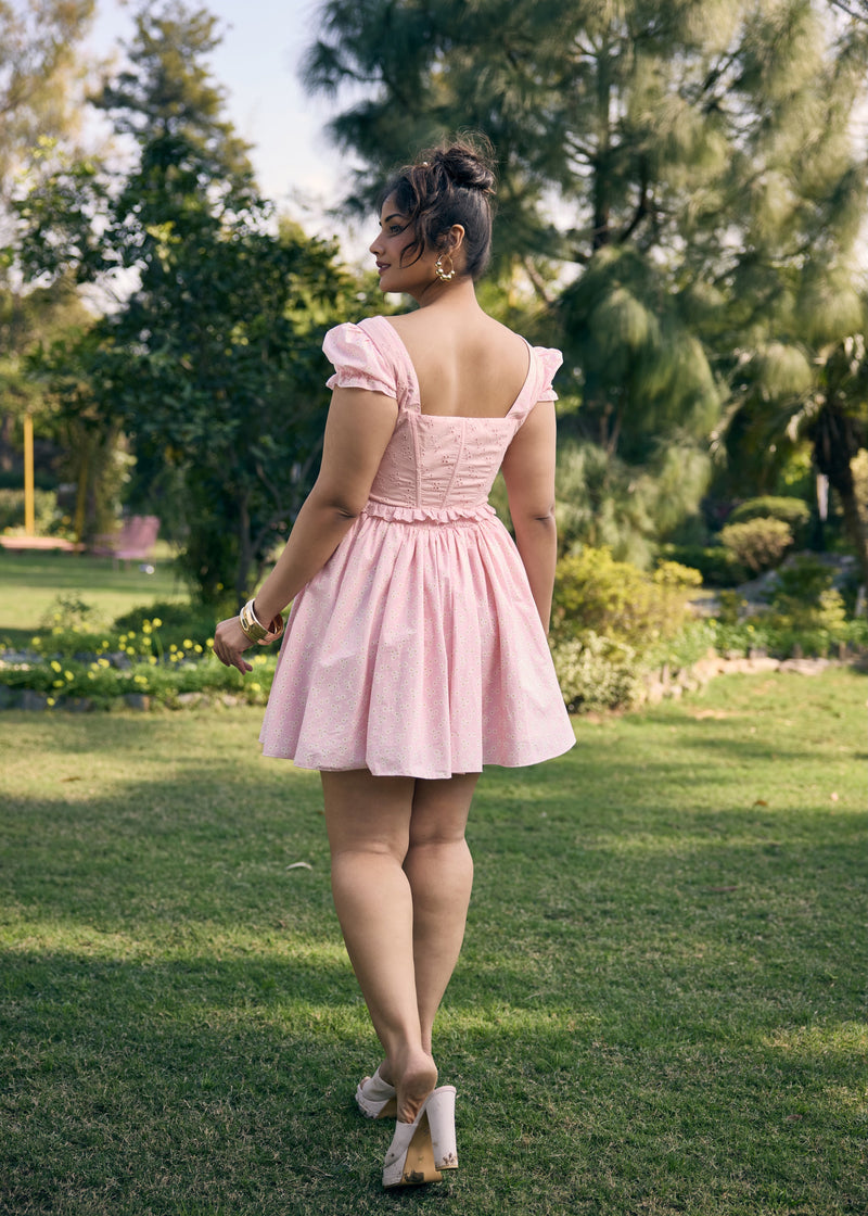 Murial Pastel Pink Mini Dress