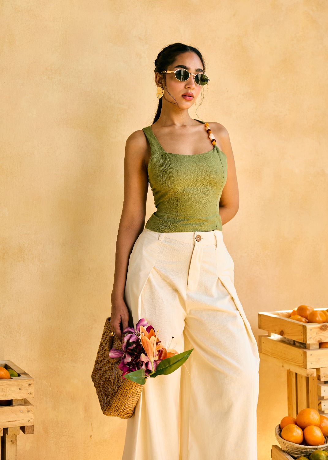 Aamras One-Shoulder Embellished Top