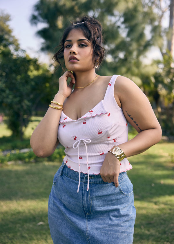 Averil White Printed Top
