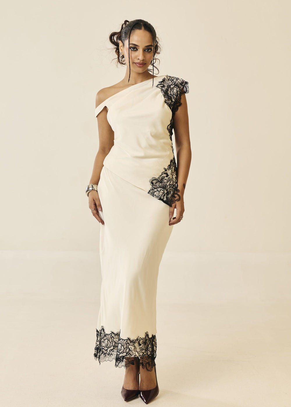 Marguax Ivory Lace-Trim Skirt