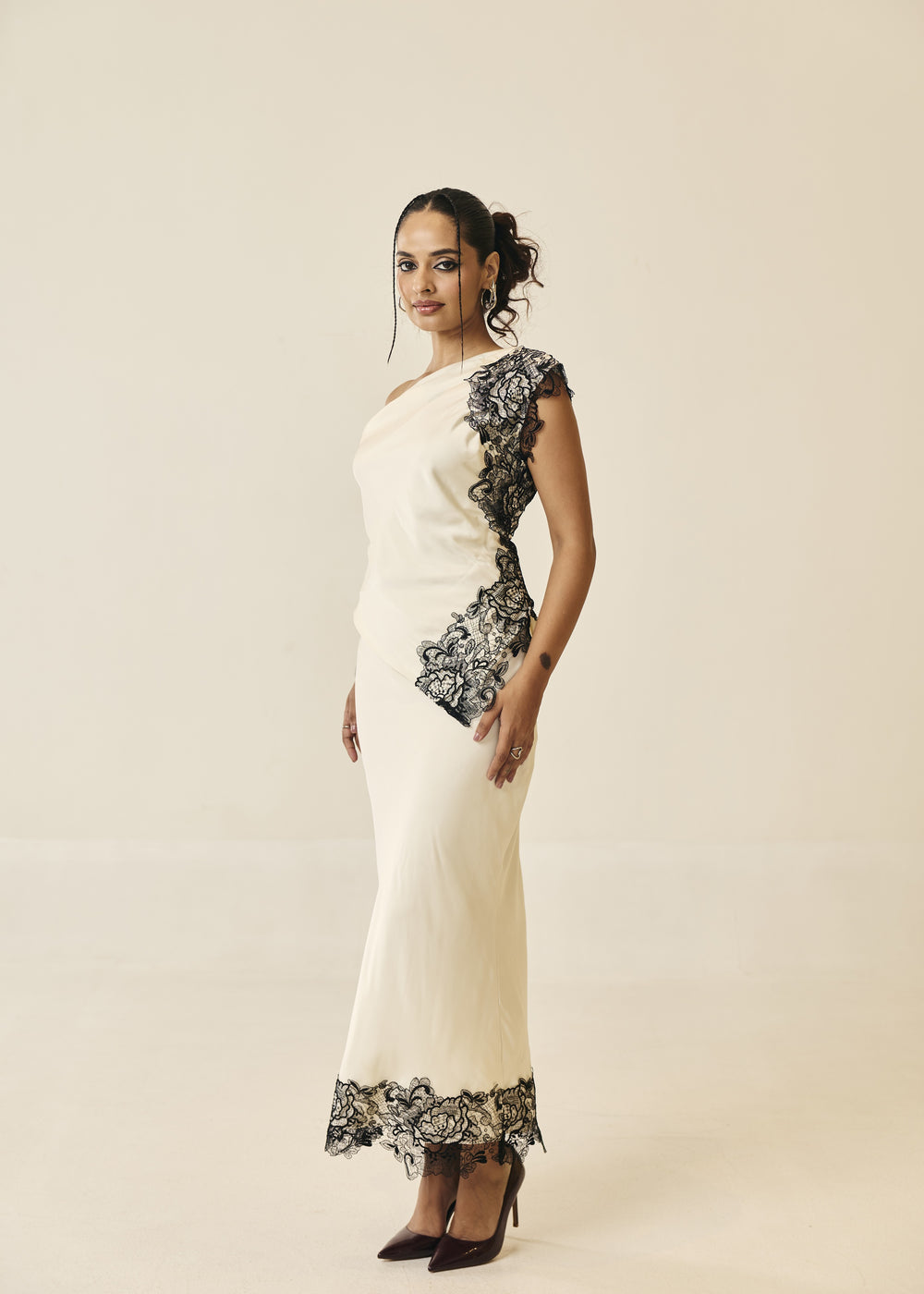 Marguax Ivory Lace-Trim Skirt