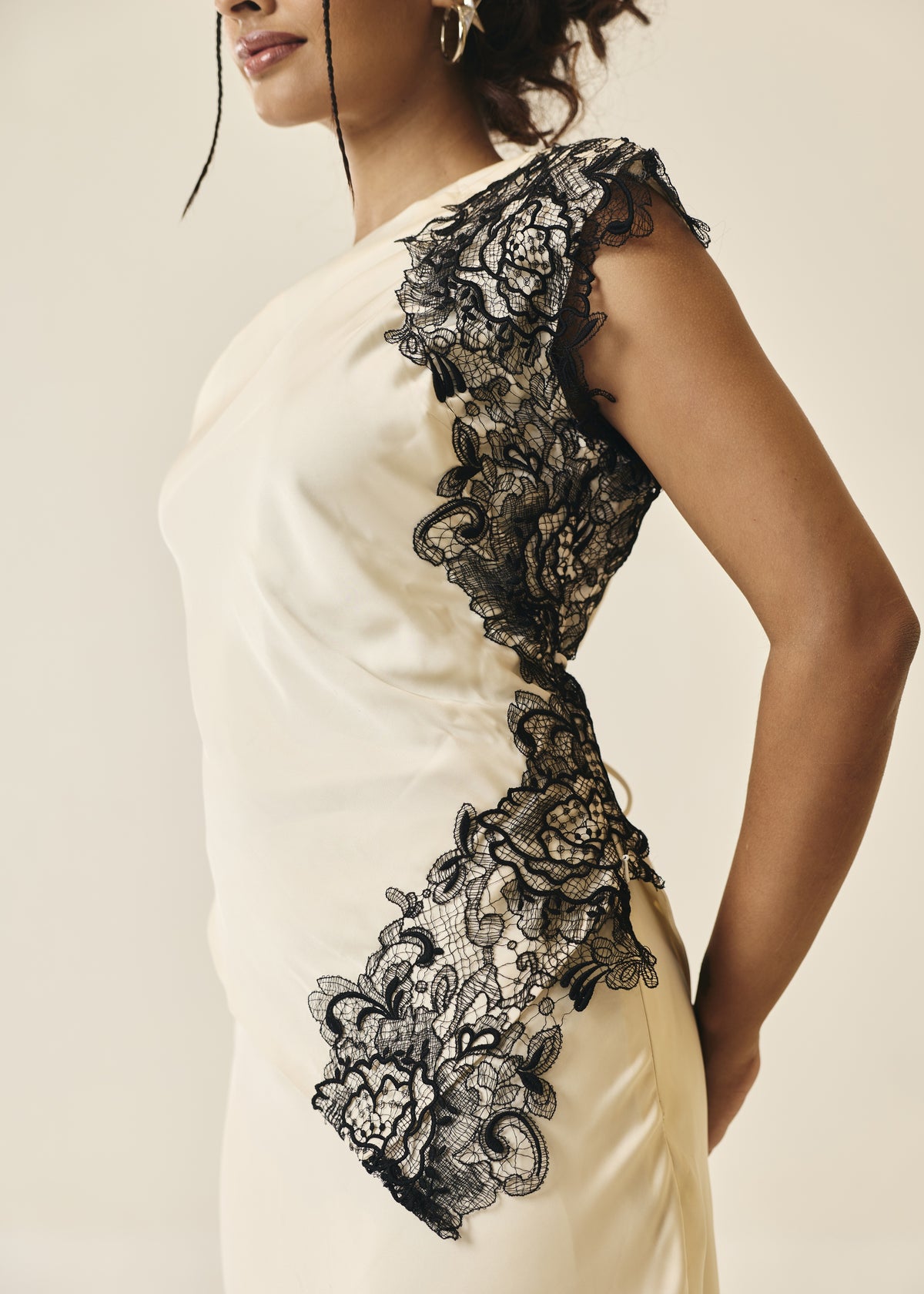 Margaux Ivory One-Shoulder Lace Top