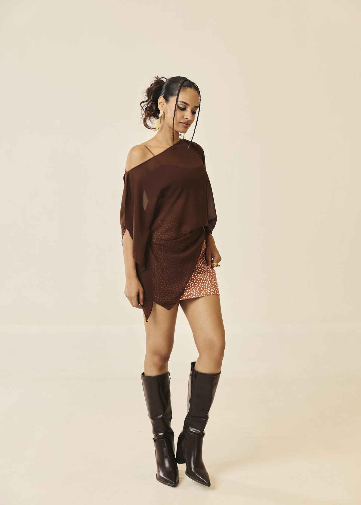 Seraphina Deer Print Pony Hair Mini Skirt