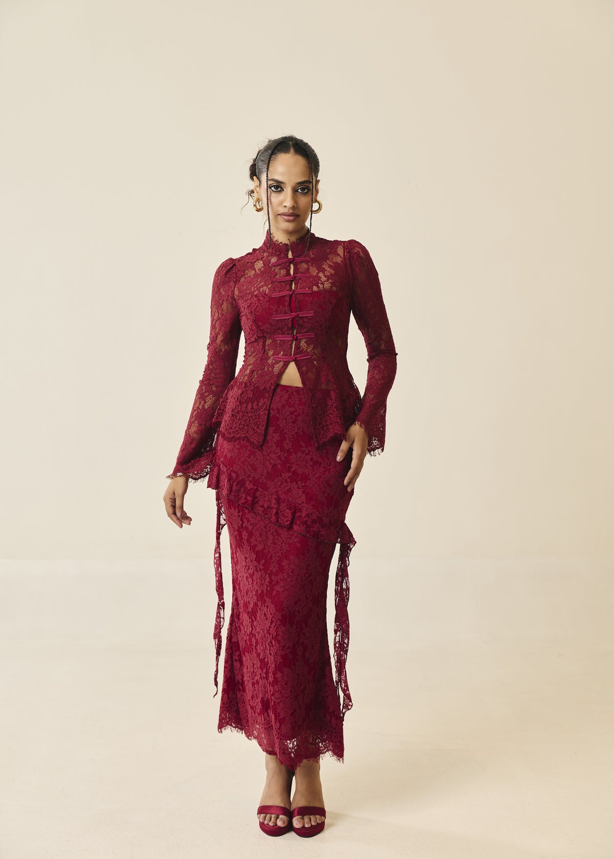 Santorini Burgundy Lace Top