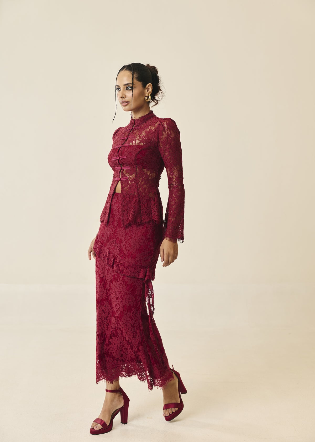 Santorini Burgundy Lace Top