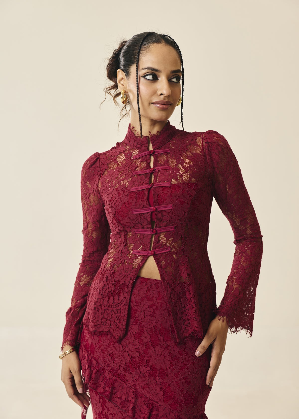 Santorini Burgundy Lace Top