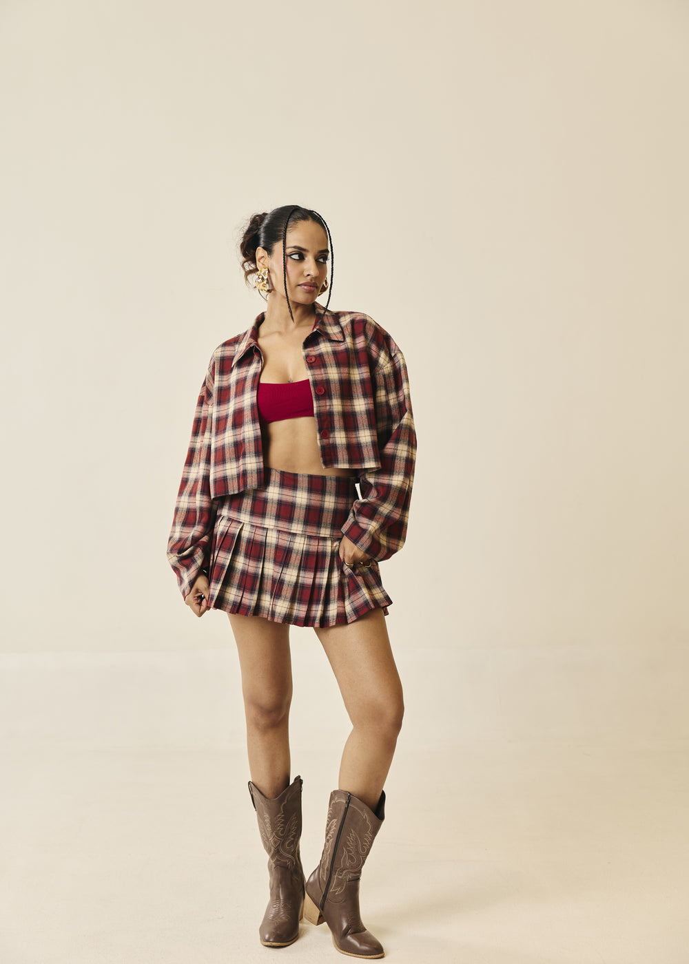 Rowan Scarlet Plaid Mini Skort